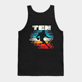 Kids 10 Year Old 10Th Football Birthday Party Tank Top